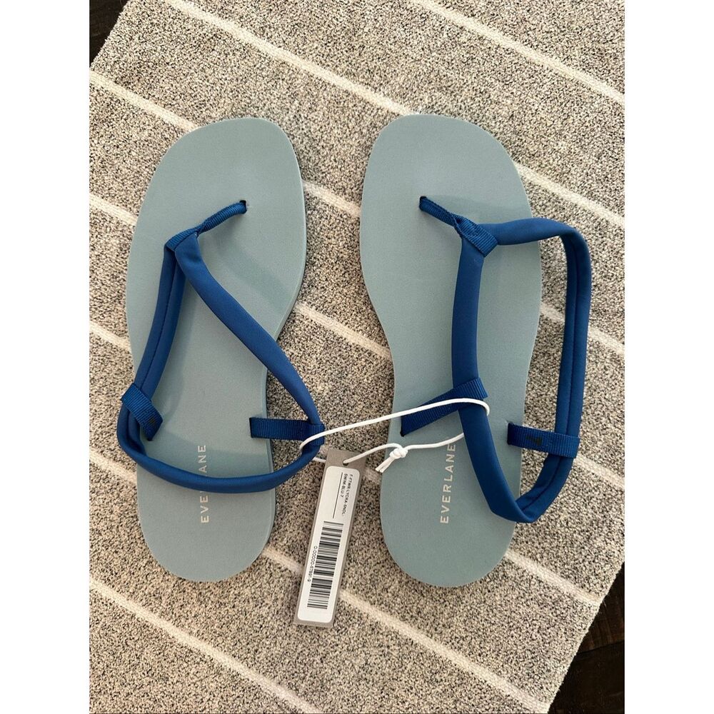 Everlane Women’s Blue Slip On Flip Flops Shoes Size 7 New